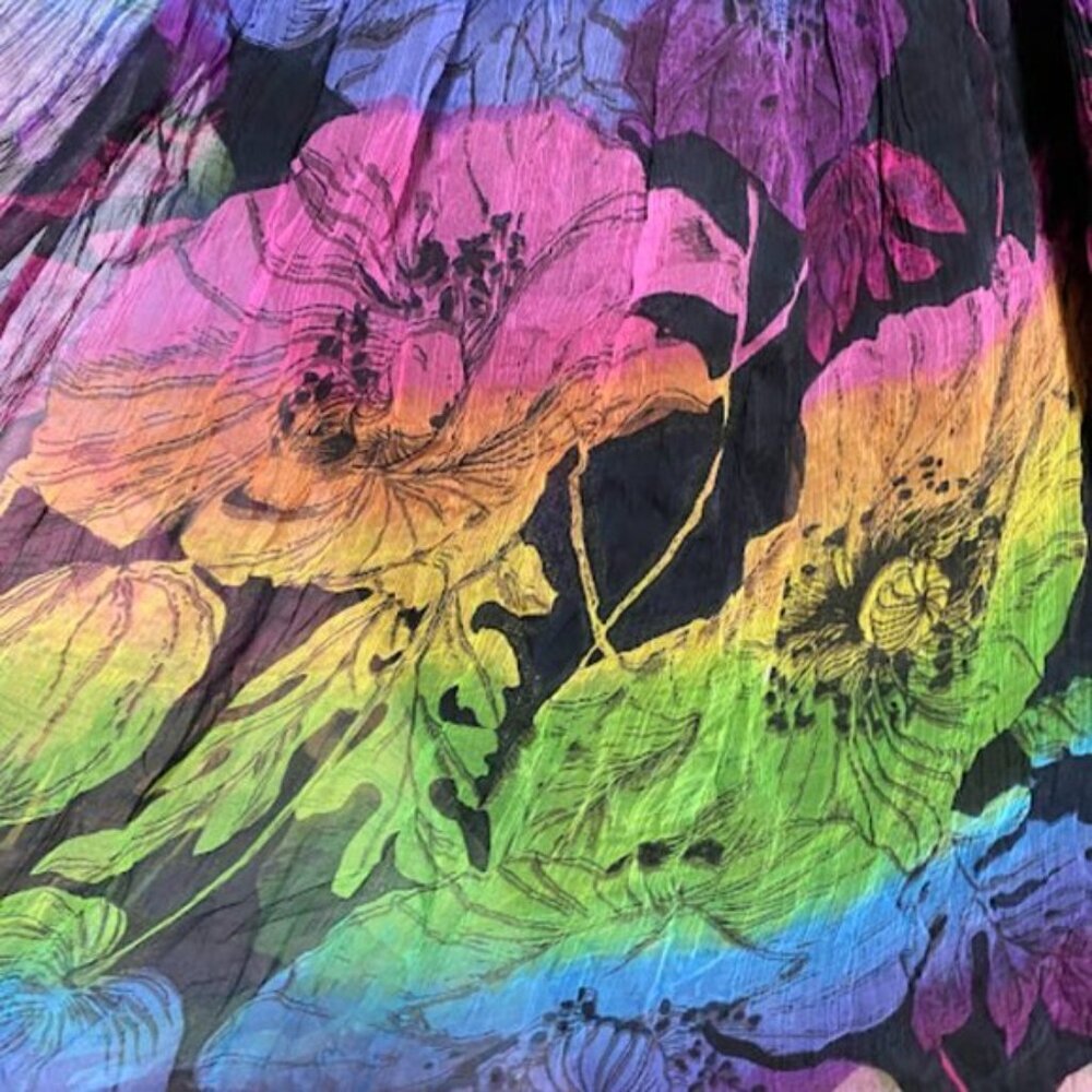 Free People New Romantics Multicolor Rainbow Floral Strappy Mini Dress Size S - Picture 9 of 10